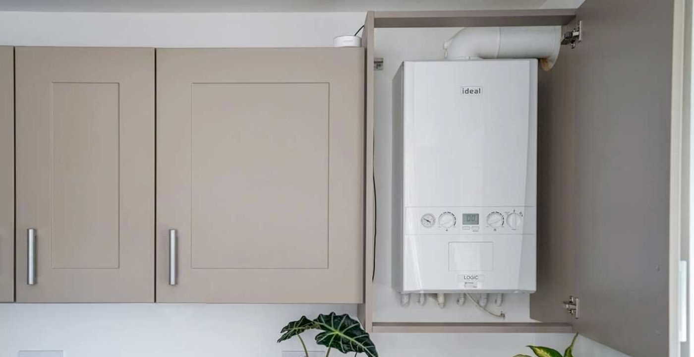 combi boiler in a cupboard