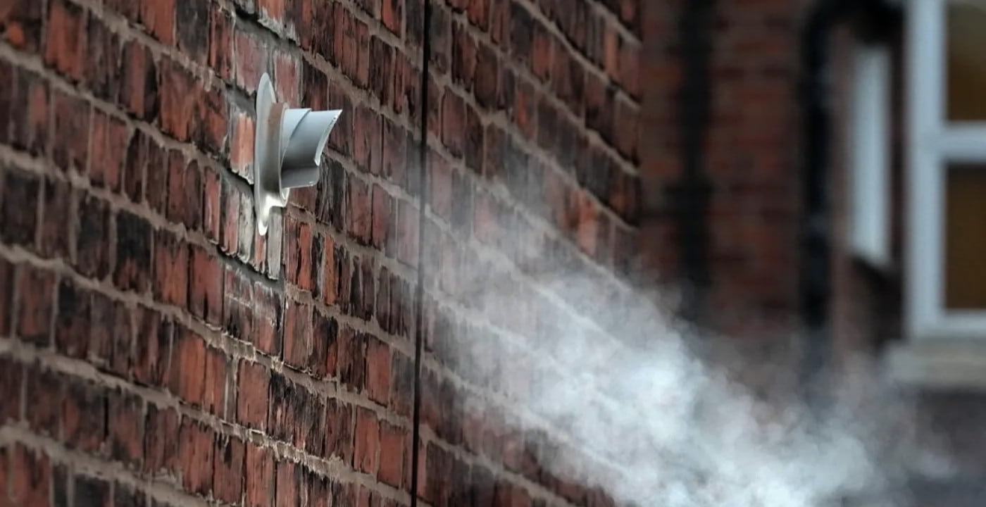 steam coming out of boiler flue